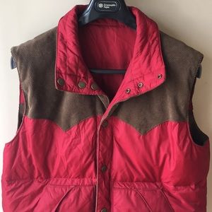 EDDIE BAUER Goose Down Reversible Vest Corduroy